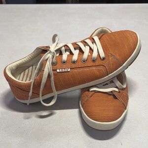 Taos Footwear Orange Sneakers with Cream Laces